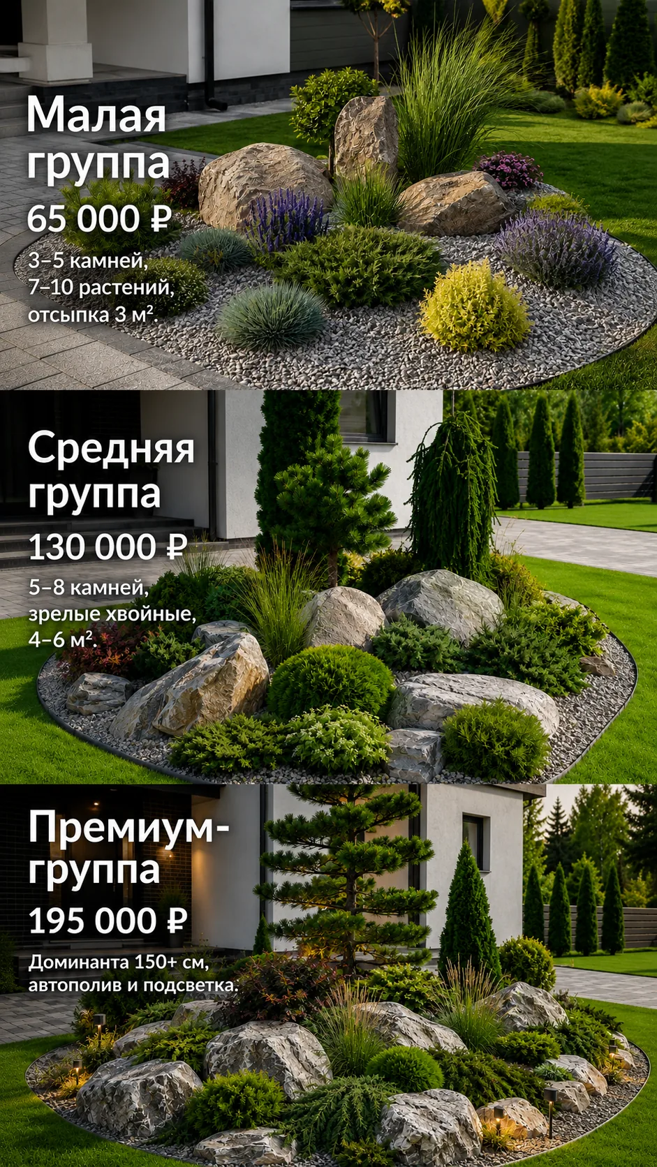 Рокарии — Малая / Средняя / Премиум-группа